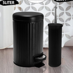 طقم سلة مهملات وفرشاة مرحاض