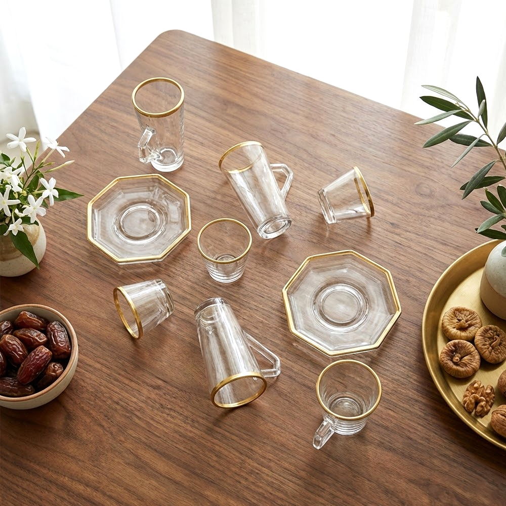 طقم استكانة وفنجان 18قطعة