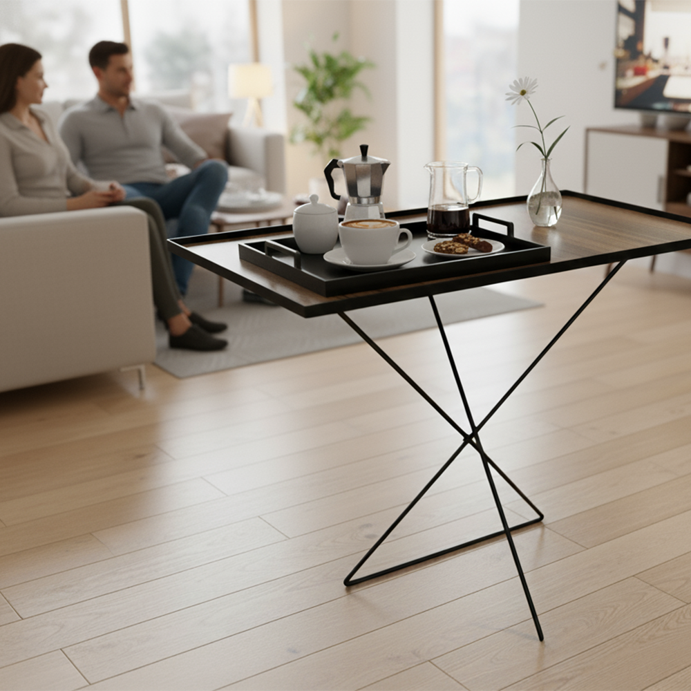 طاولة حديثة بتصميم معدني