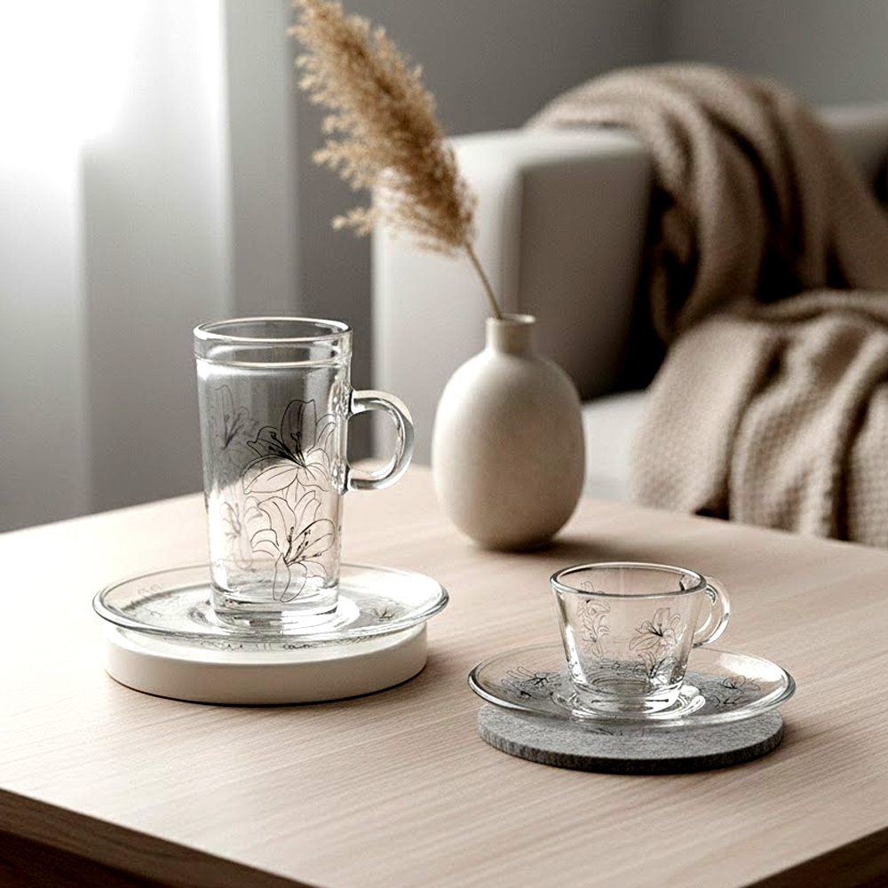 طقم استكانة وفنجان 18قطعة