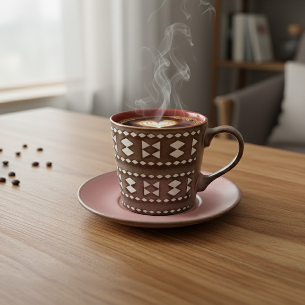 طقم فناجين مع صحون – 12 قطعة (200 مل)