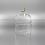 غرشة زجاجية بغطاء هلال