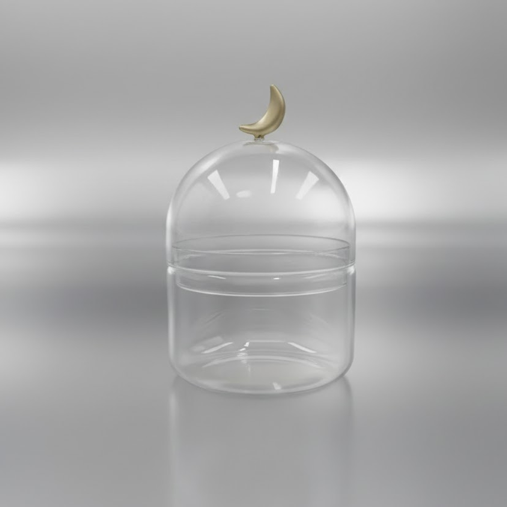 غرشة زجاجية بغطاء هلال