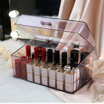 صندوق تخزين أحمر الشفاه الشفاف