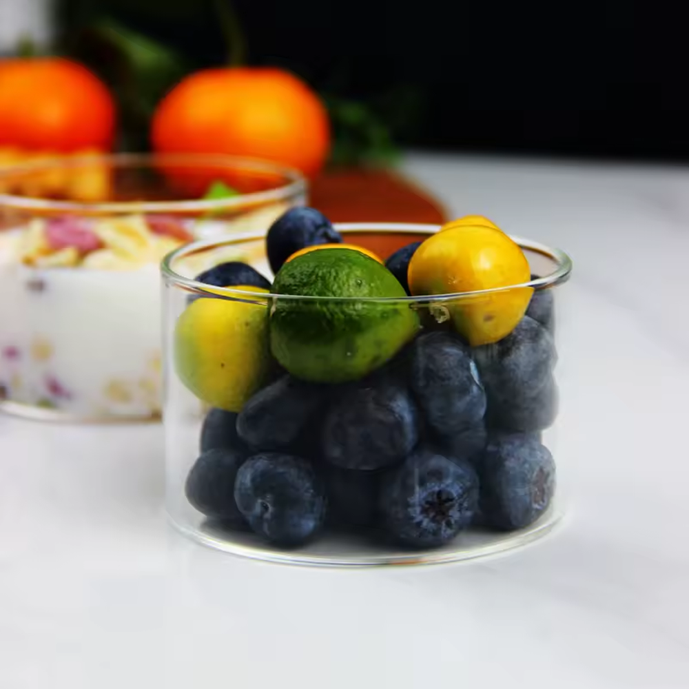 طقم أكواب تقديم زجاجية شفافة 4 قطع (245 مل)