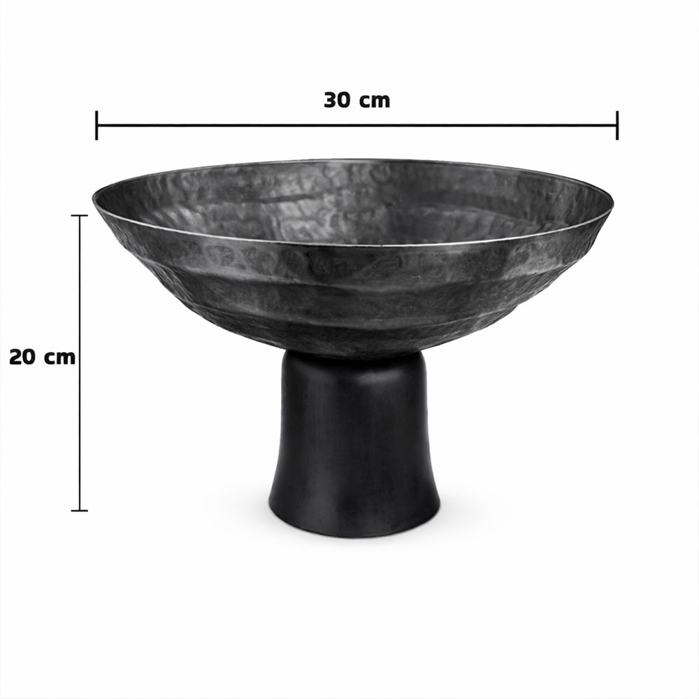 وعاء بقاعدة خشبية - كبير