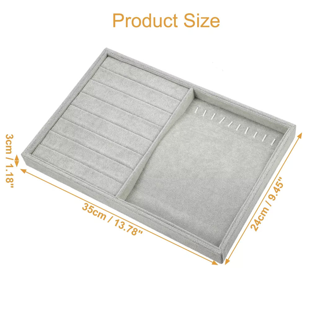 صينية مخملية للخواتم والمجوهرات