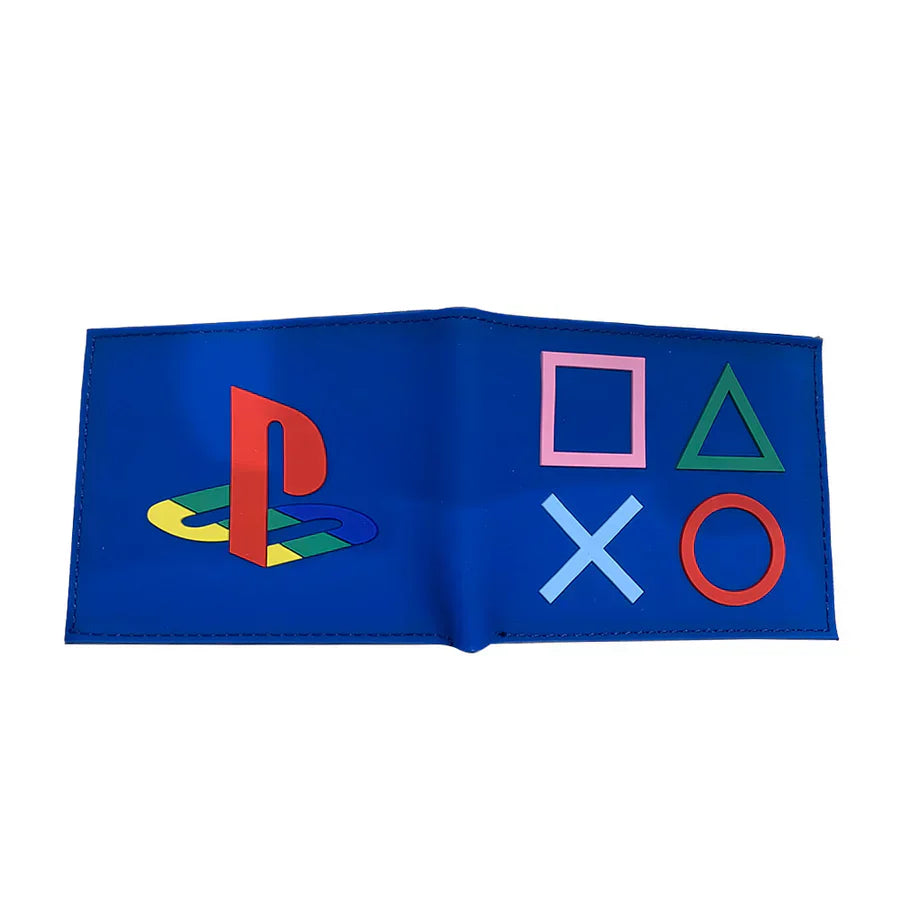 محفظة من جلد البولي يوريثان مطبوعة بشعار بلاي ستيشن 1 وأزرار 15