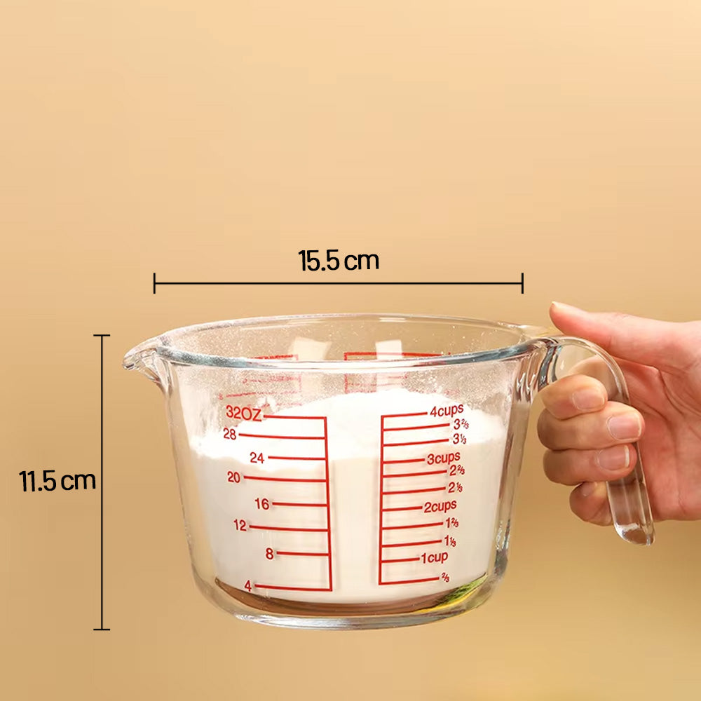 كوب قياس زجاجي مقاوم للحرارة سعة 1000 مل