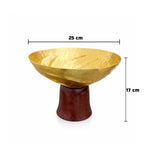 وعاء بقاعدة خشبية - وسط