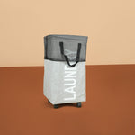 سلة غسيل قابلة للطي مع مقبض وعجلات، موديل: 3