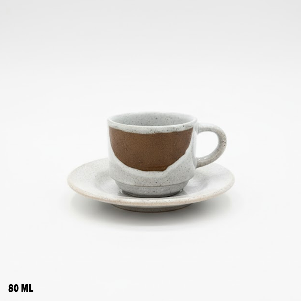 فنجان قهوة مع صحن 80 مل - تصميم عصري