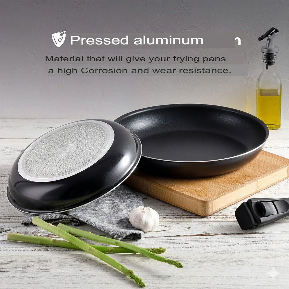 طقم مقلاة غير لاصقة بمقبض قابل للفصل - 3 قطع