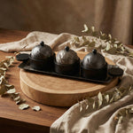 صينية تقديم مستطيلة مع 3 اوعية