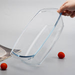 طبق فرن زجاجي مستطيل