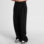 بنطلون نسائي عريض بكسرات