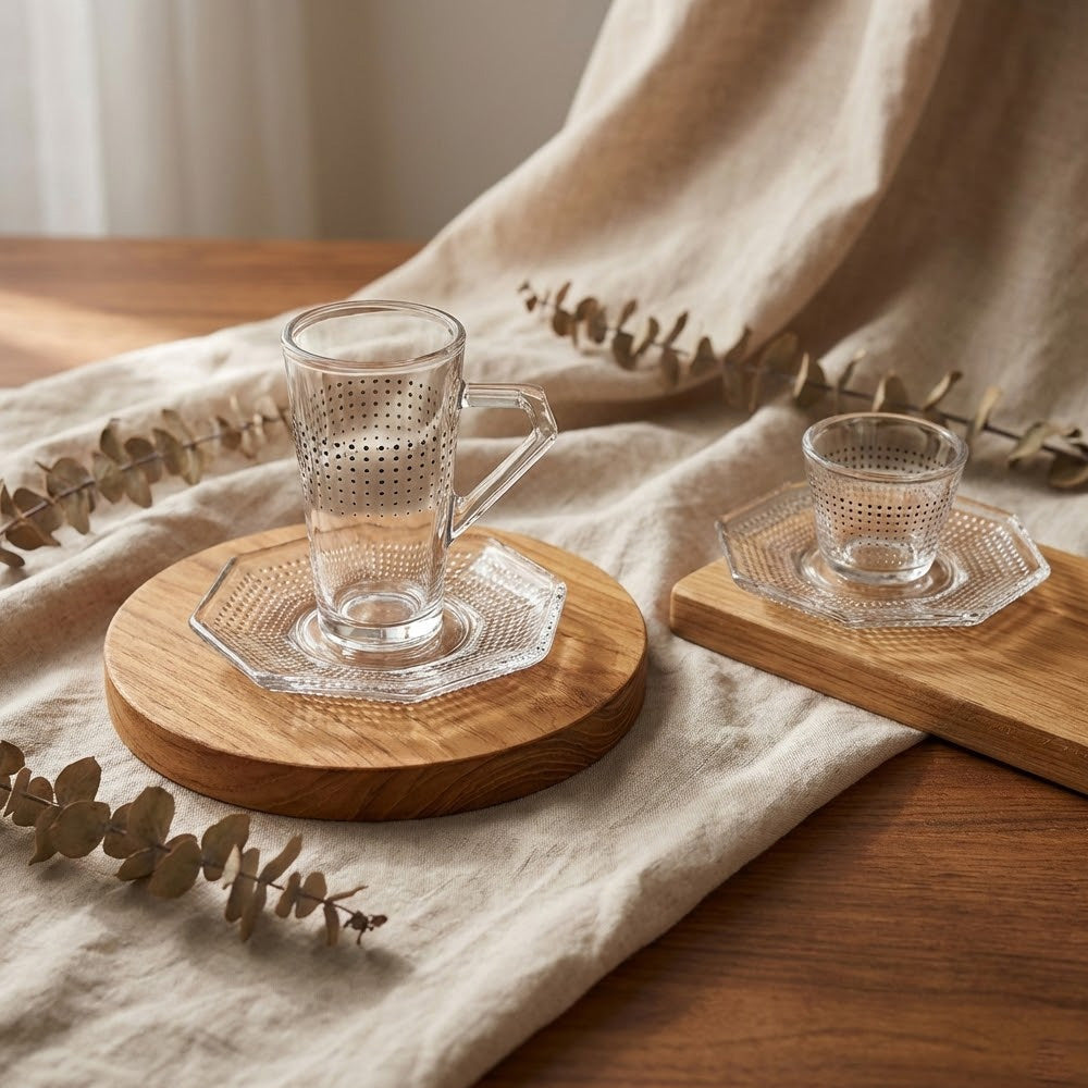 طقم استكانة وفنجان 18قطعة