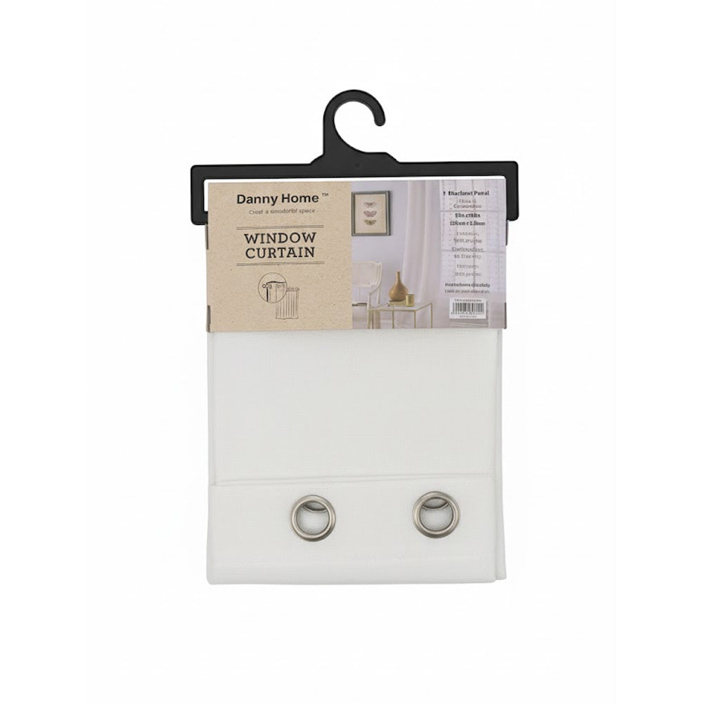 ستارة نافذة معتمة – لوحة واحدة، رمادي فاتح / أبيض