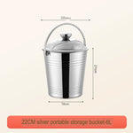 دلو تخزين بغطاء ومقبض