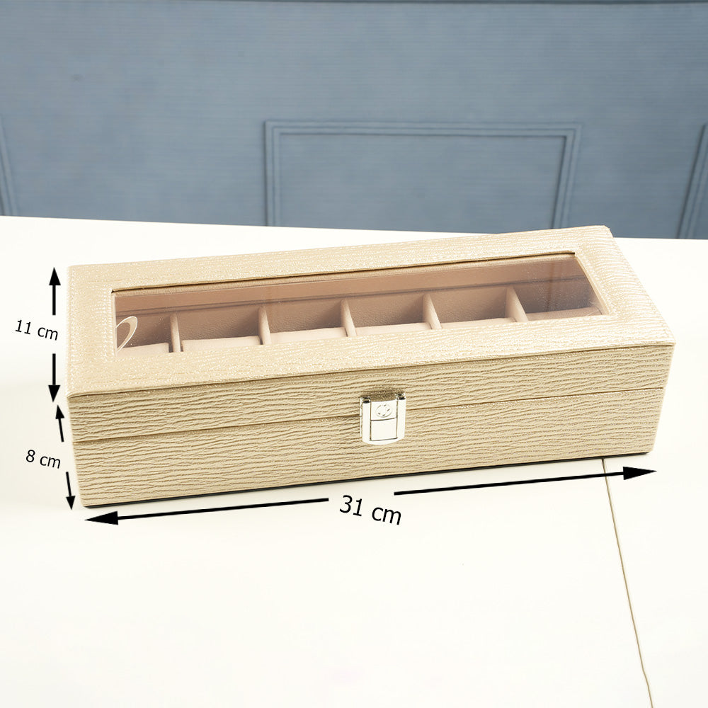 صندوق ساعات جلدي فاخر