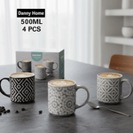 طقم أكواب بورسلين مطبوعة