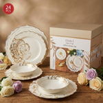 طقم أطباق مائدة فاخر 24 قطعة