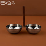 وعاء مزدوج حامل خشبى