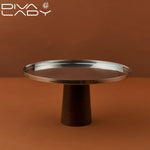 طبق تقديم كيك ستيل وخشب