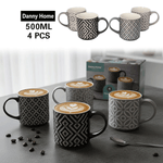 طقم أكواب بورسلين مطبوعة