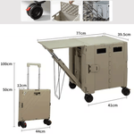 عربة مع طاولة تخييم قابلة للطي