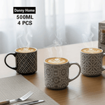 طقم أكواب بورسلين مطبوعة