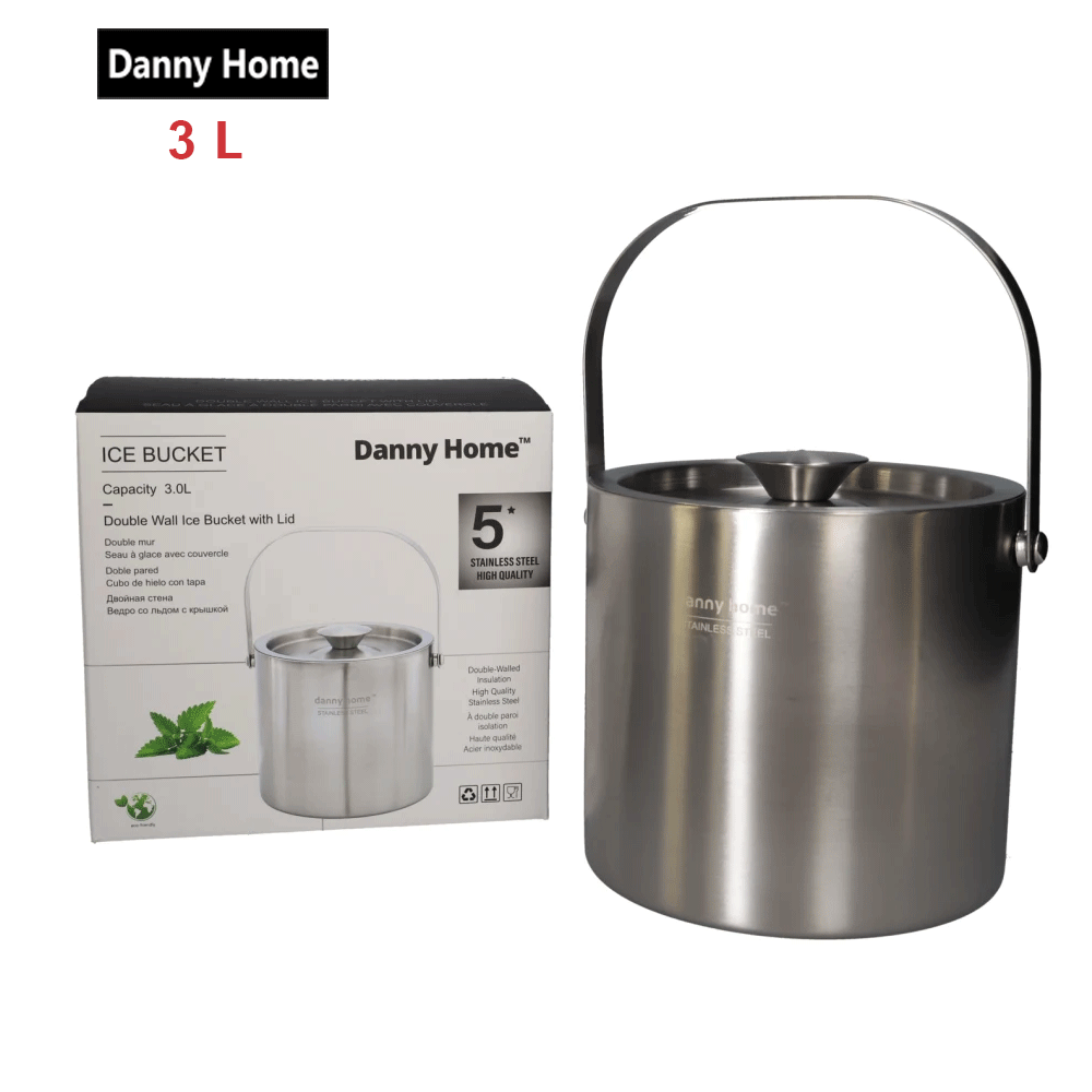 دلو ثلج مزدوج الجدار مع غطاء