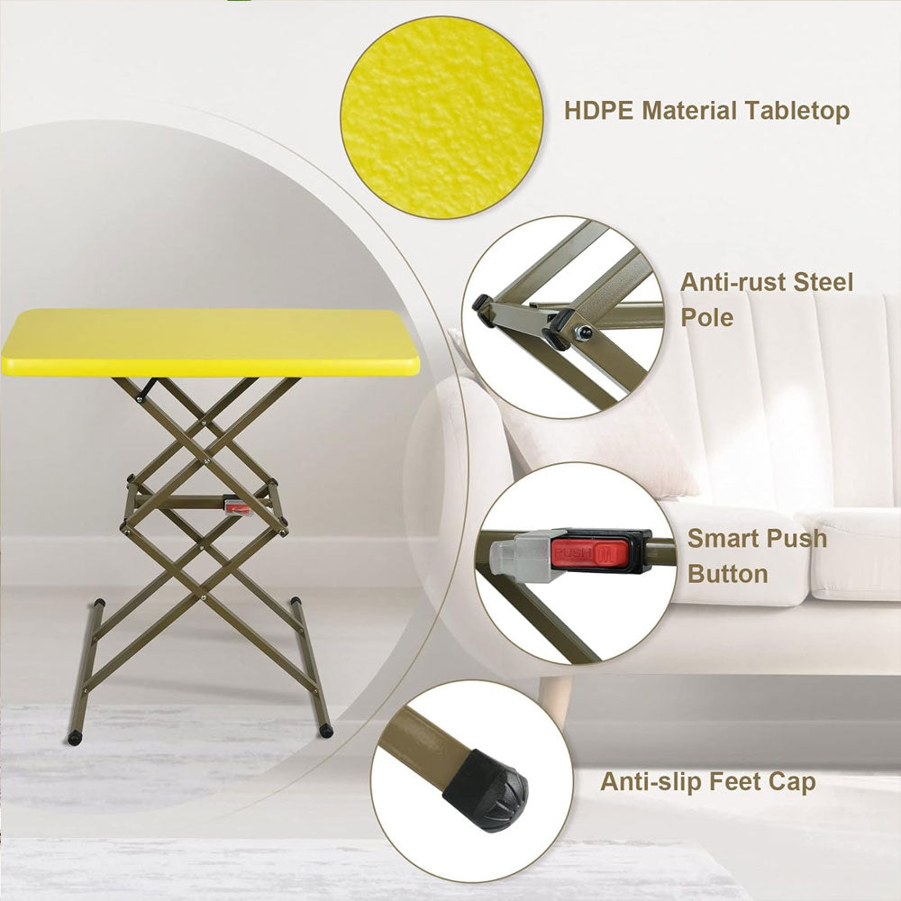 طاولة جانبية محمولة قابلة للطي (أصفر)