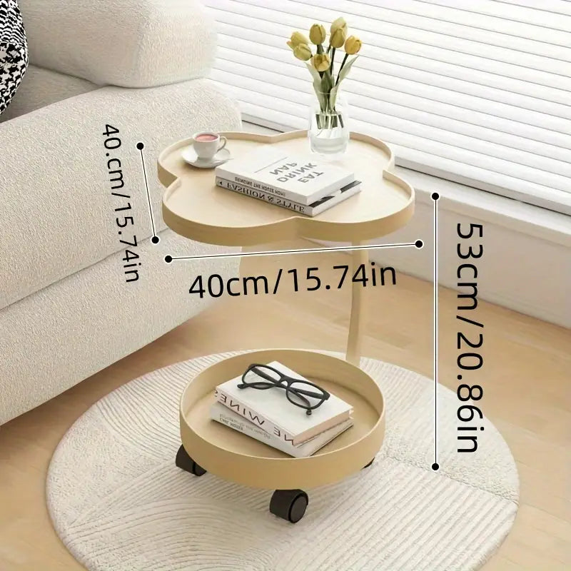 طاولة قهوة جانبية متحركة بعجلات