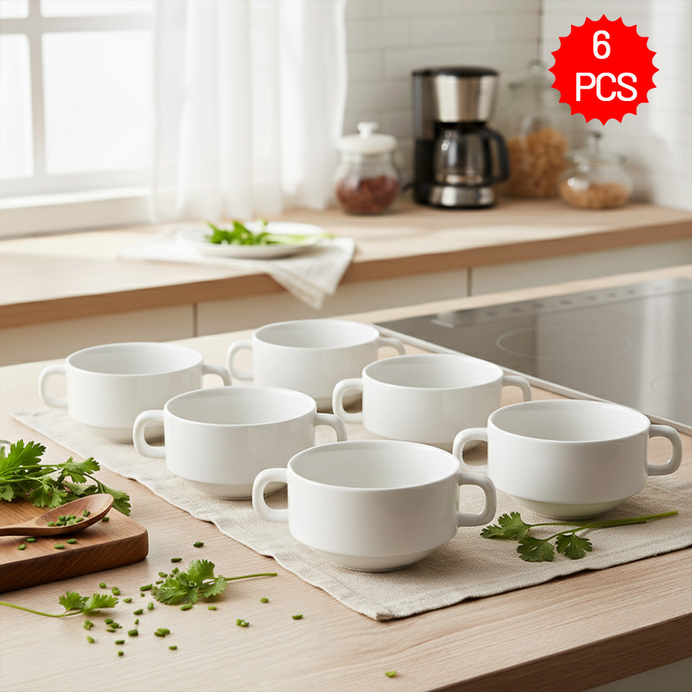 طقم أوعية حساء بمقبضين ، 6 قطع