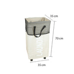 سلة غسيل قابلة للطي مع مقبض وعجلات، موديل: 3