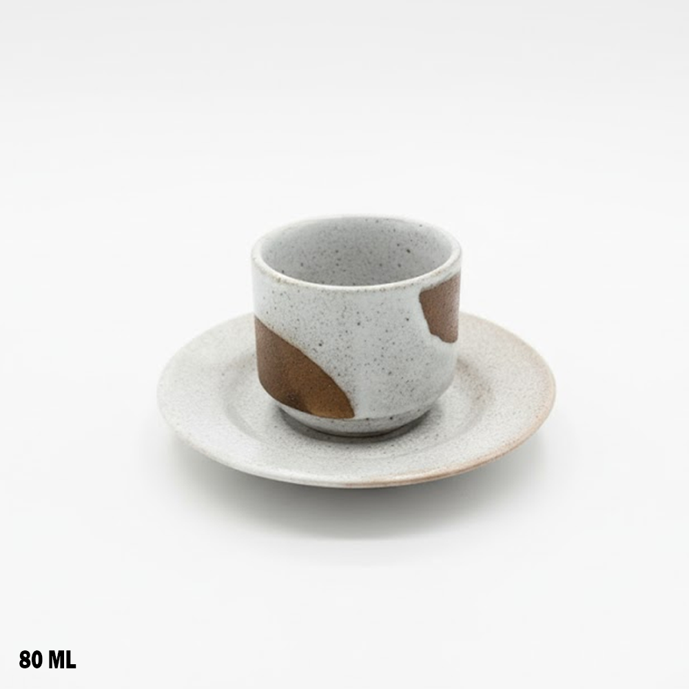 فنجان قهوة مع صحن 80 مل - تصميم عصري