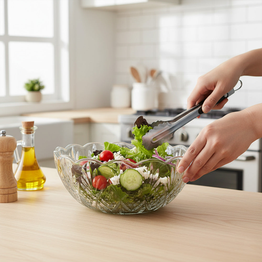 وعاء سلطة زجاجي  7 قطع
