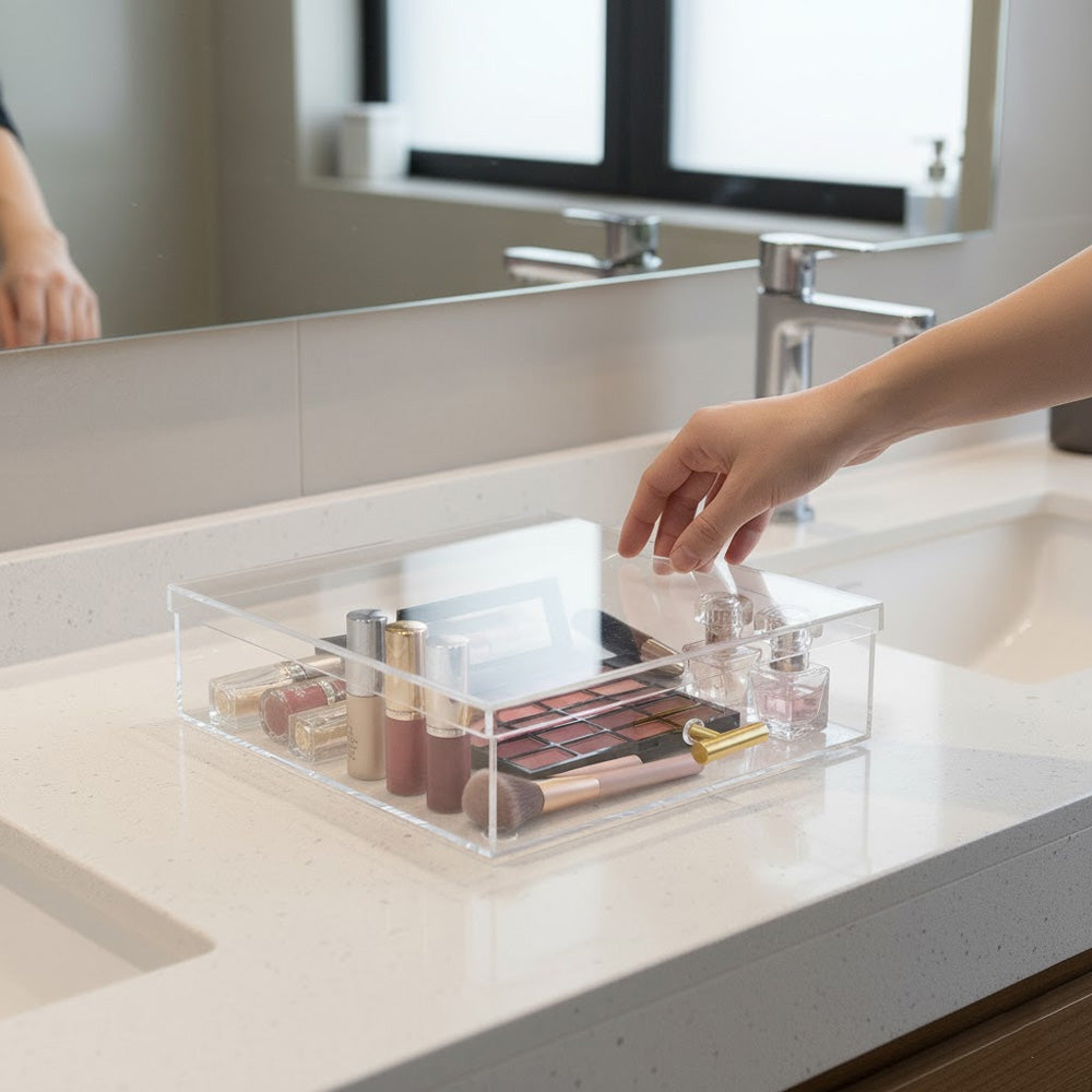 صندوق تخزين متعدد الأغراض مع غطاء