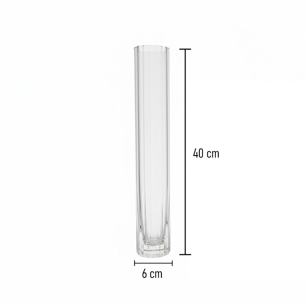 مزهرية زجاجية شفافة