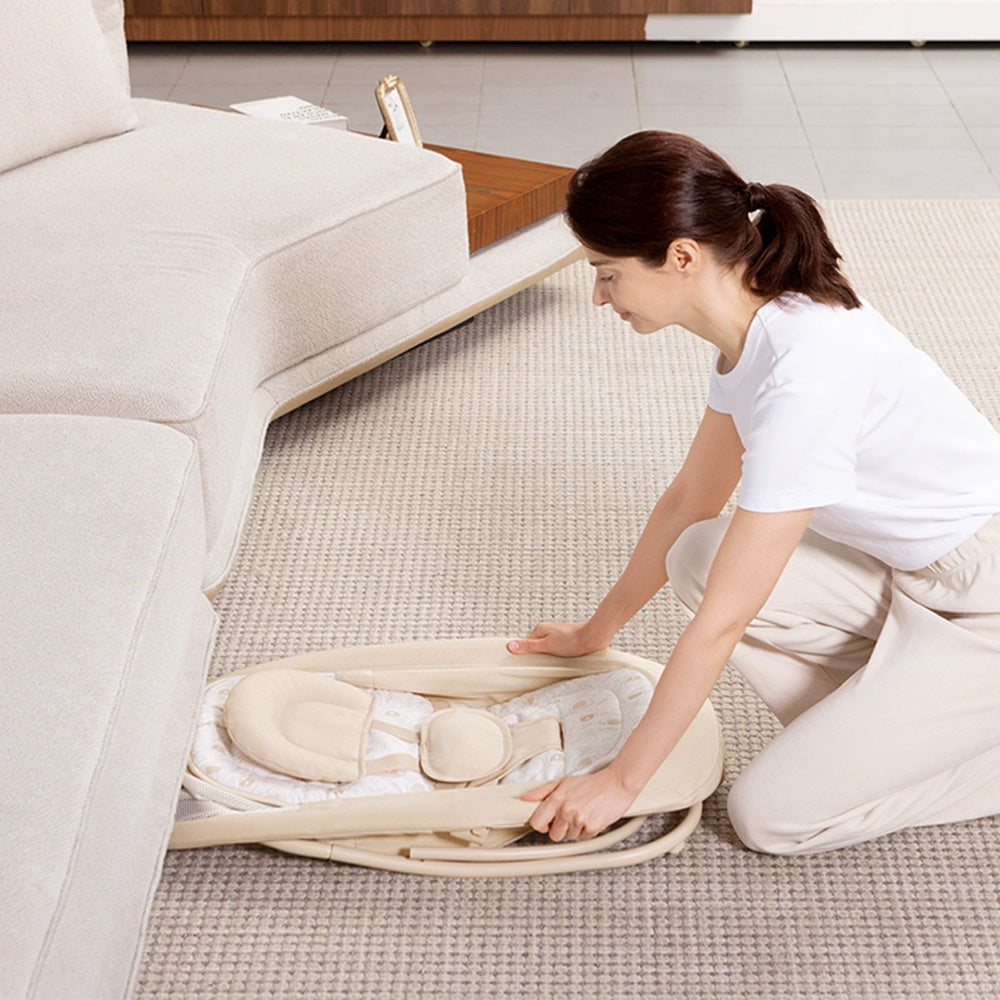 كرسي هزاز مع مظلة وألعاب قطيفة