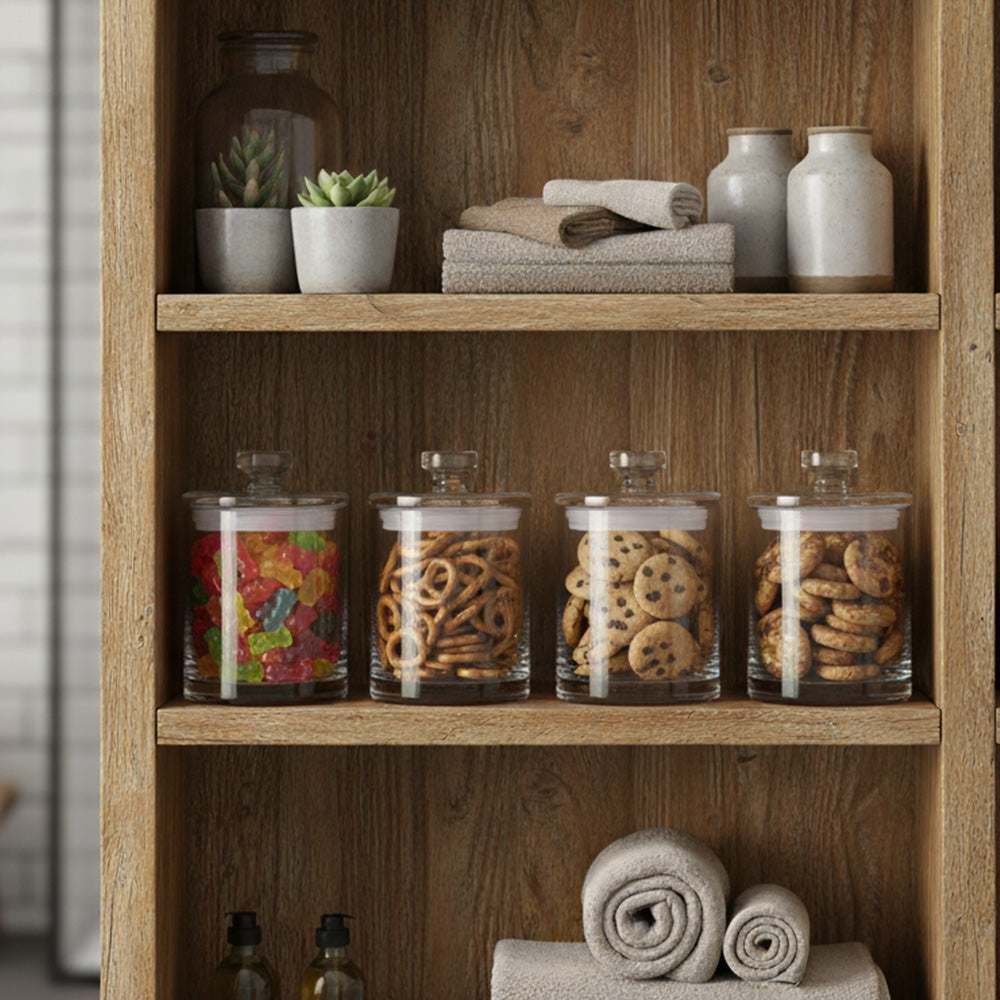 برطمان زجاجي مزخرف للبسكويت 18.5 سم