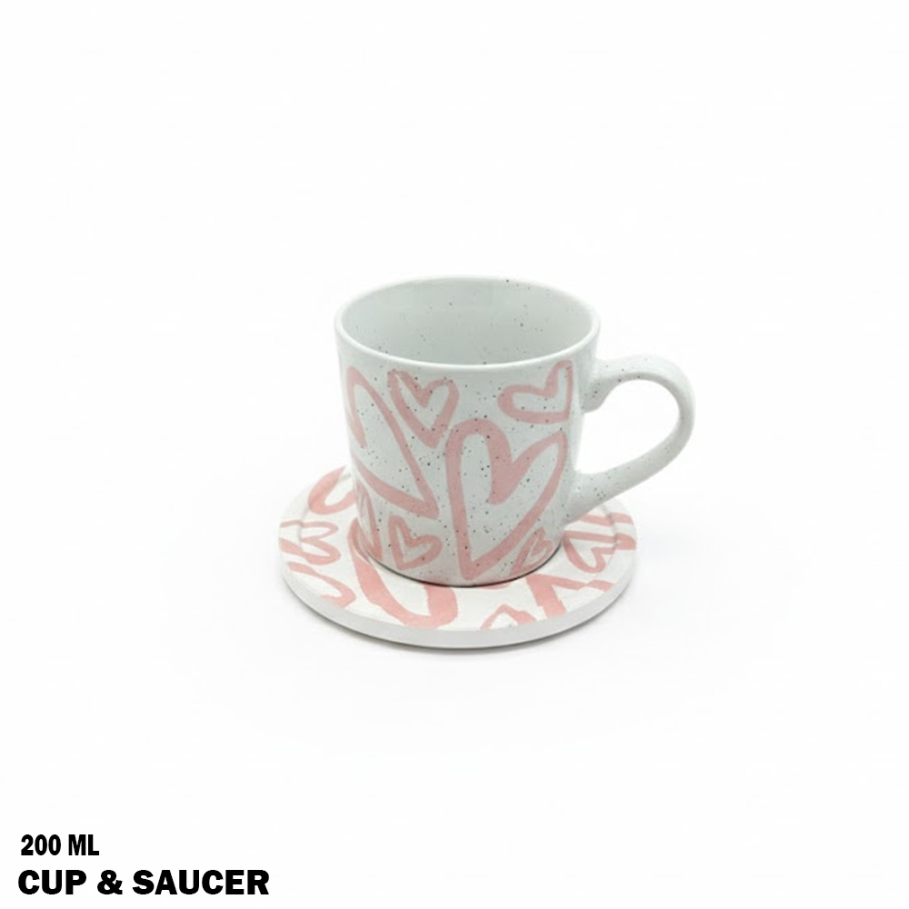 فنجان قهوة سيراميك مع صحن 200 مل