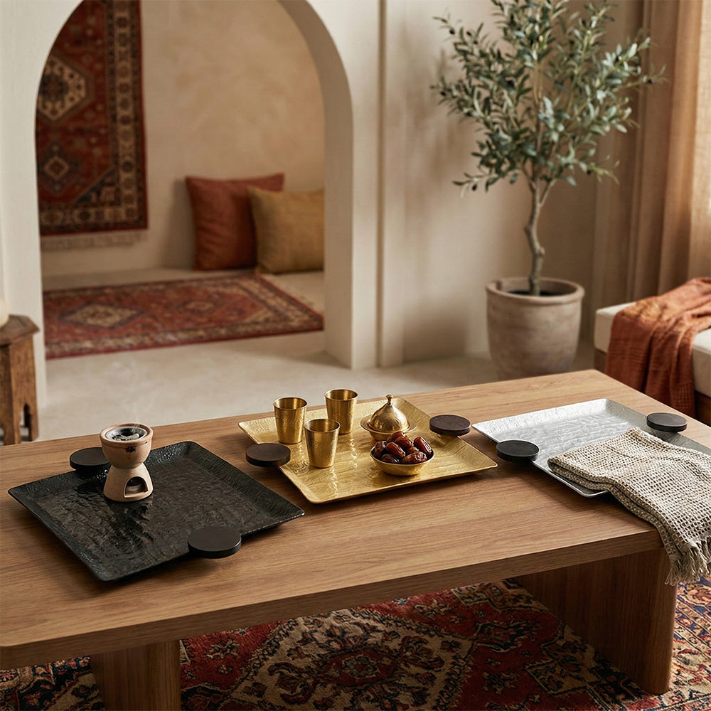 صينية تقديم مربعة-وسط