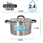 قدر طبخ طويل ستانلس بغطاء