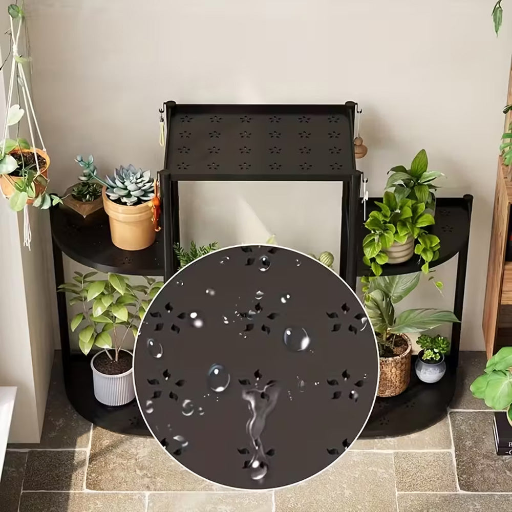 حامل نباتات من الفولاذ والبلاستيك مع 6 رفوف