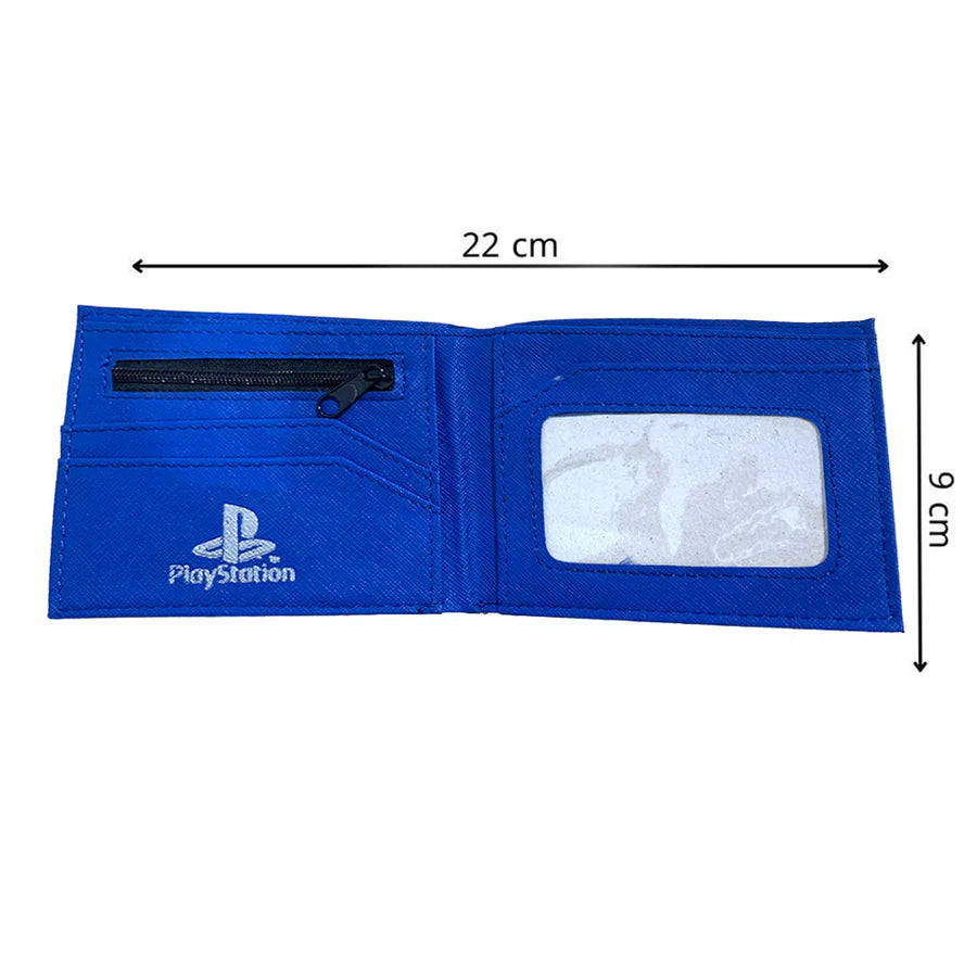 محفظة من جلد البولي يوريثان مطبوعة بشعار بلاي ستيشن 1 وأزرار 15