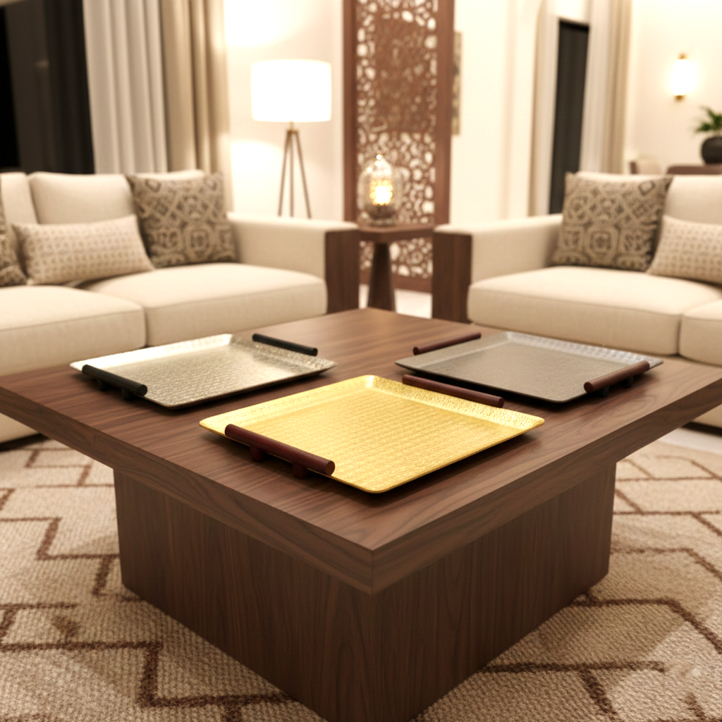 صينية تقديم وسط مربعة