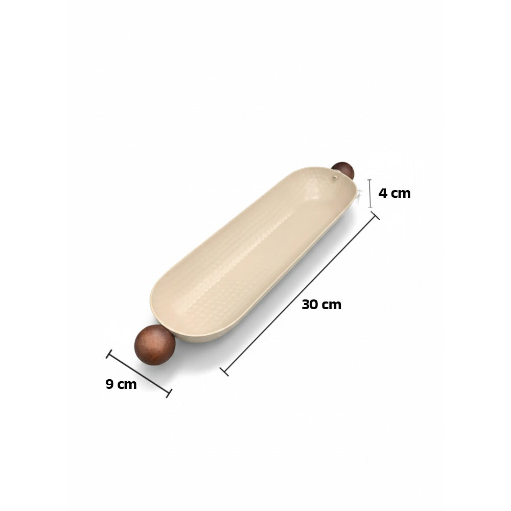 صحون تقديم بمقابض خشبية