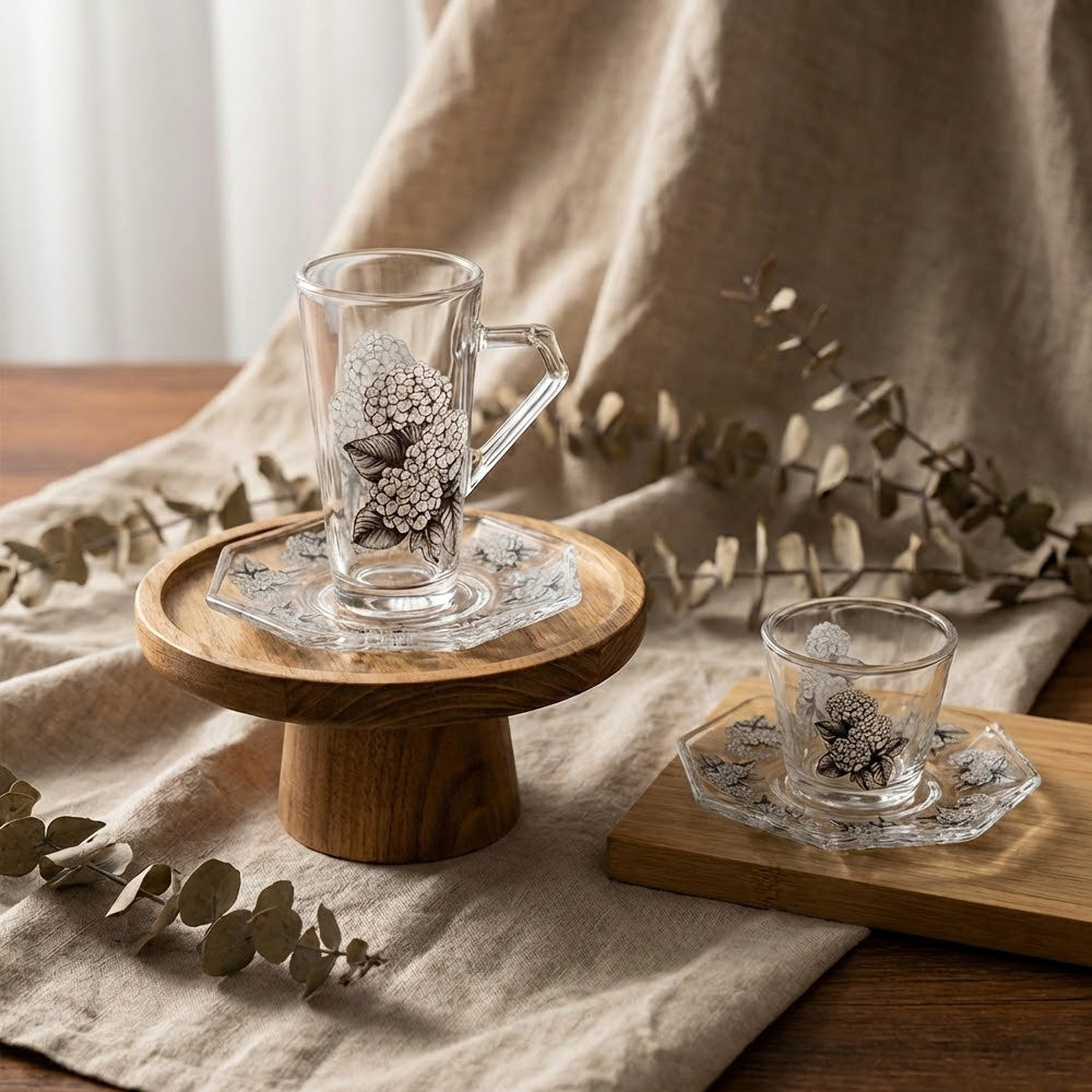 طقم استكانة وفنجان 18 قطعة